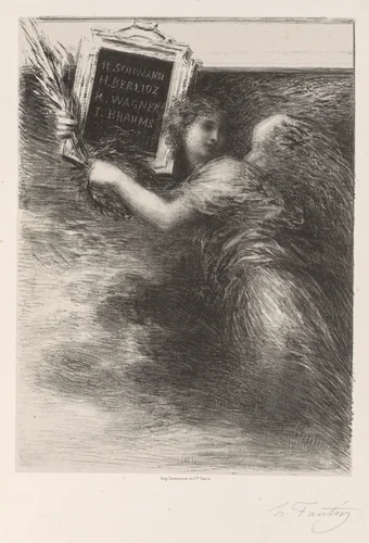 The Genius of Music by Henri Fantin-Latour, print, 1881