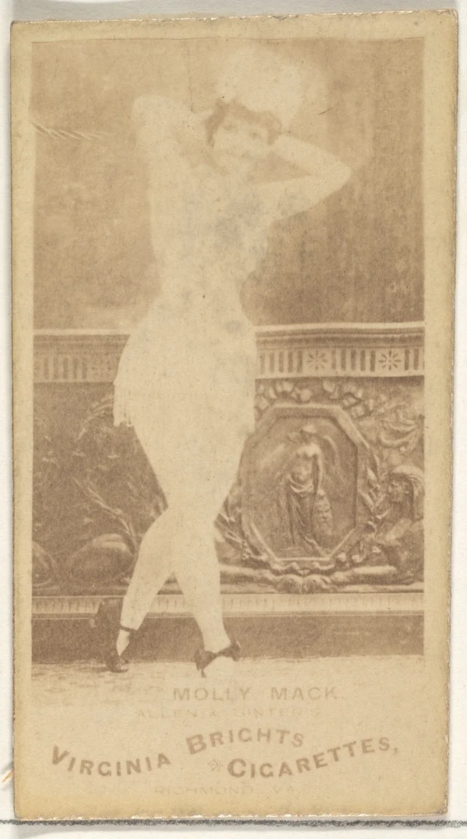 Molly Mack, from the Actors and Actresses series (N45, Type 1) for Virginia Brights Cigarettes by Allen & Ginter, photograph, 1885-1891