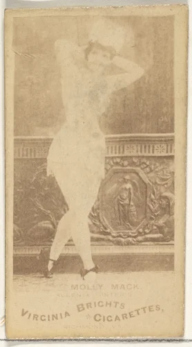 Molly Mack, from the Actors and Actresses series (N45, Type 1) for Virginia Brights Cigarettes by Allen & Ginter, photograph, 1885-1891