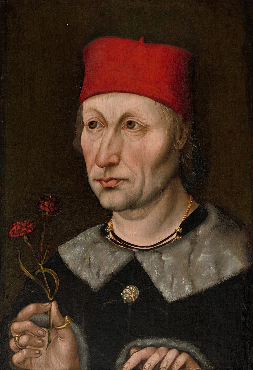 Portrait of a Man in a Red Cap by South German, painting, 1475-1485