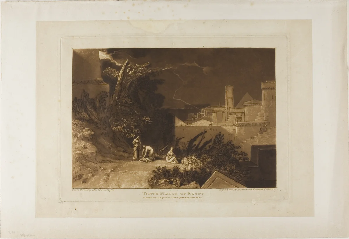 Tenth Plague of Egypt, plate 61 from Liber Studiorum by Joseph Mallord William Turner, print, 1816