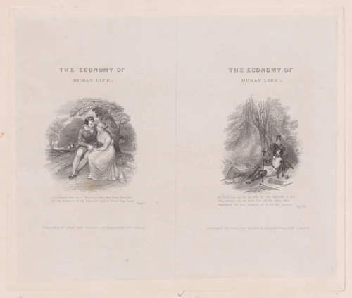 Two illustrations for "The Economy of Human Life" by Frank Howard, print, 1834