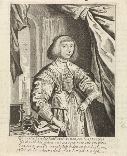 Portret van Anna Maria van Schurman by anonymous, print, 1670-1720