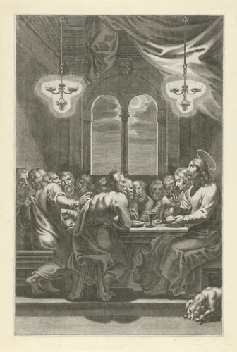 Laatste avondmaal by Unknown, print, 1581-1633