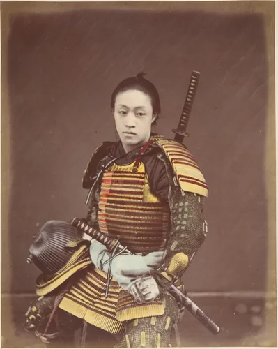Actor in Samurai Armor by Suzuki Shin'ichi, photograph, 1870-1879