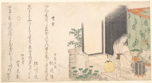 Cage of Fireflies at Dawn in Summer by Katsushika Hokusai (葛飾 北斎), print, 1790-1810