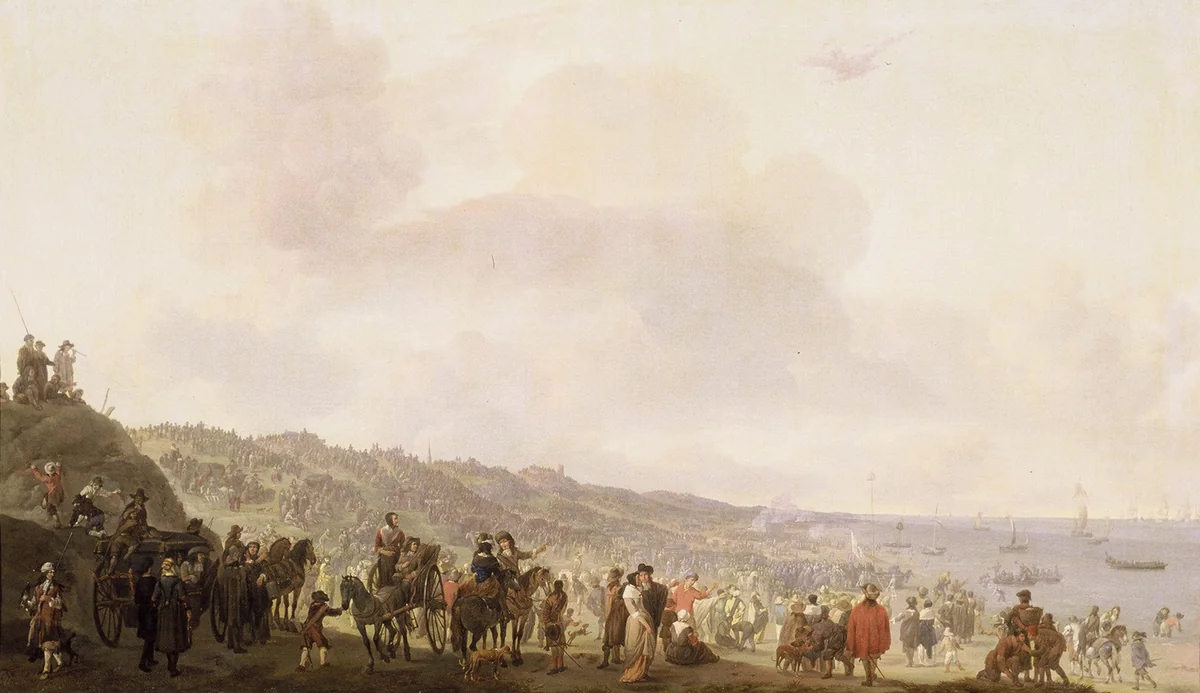 The Departure of Charles II (1630-1685) from Scheveningen, 2 June 1660 by Johannes Lingelbach, painting