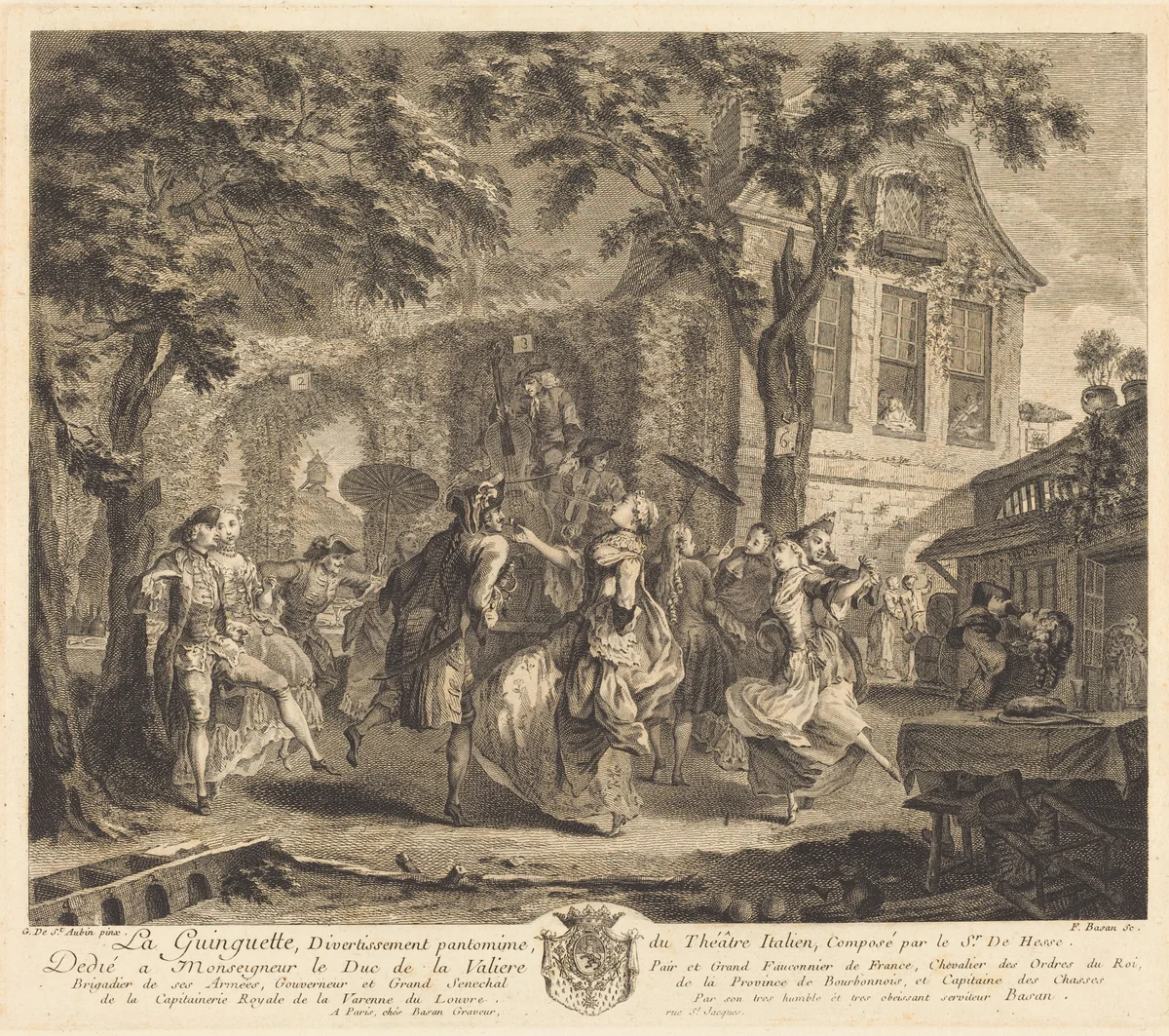 The Tavern by Pierre-François Basan; Gabriel de Saint-Aubin, print, 1761-1762