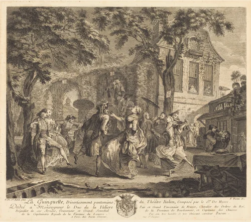 The Tavern by Pierre-François Basan; Gabriel de Saint-Aubin, print, 1761-1762