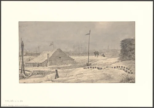 Gezicht op de Oosterdoksdijk by George Pieter Westenberg, drawing, 1801-1873