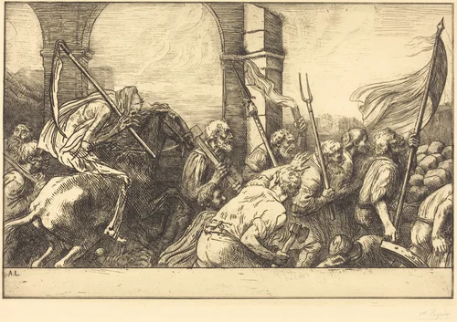 The Triumph of Death: Departure (Le triomphe de la mort: Le depart) by Alphonse Legros, print, 1837-1911