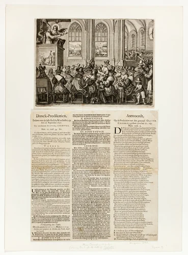 Danck-Predikatien, Gedaen over de laste slach by Worcheseter, op den 18 September 1651 by Unknown Artist, print, 1651