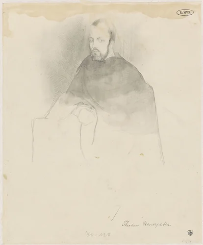 Schets voor portret van Theodorus Hentzepeter by Johannes Carolus van der Meer Mohr, drawing, 1866
