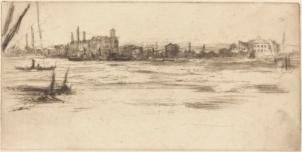 The Troubled Thames by James McNeill Whistler, print, 1875