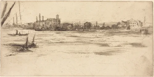 The Troubled Thames by James McNeill Whistler, print, 1875
