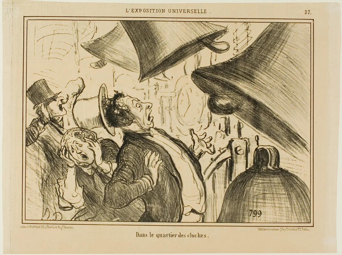 In the bell section, plate 27 from L'exposition Universelle by Honoré-Victorin Daumier, print, 1855