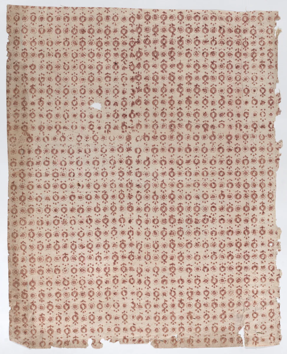 Sheet with overall pattern of various kinds of dots by anonymous, print, 1800-1900