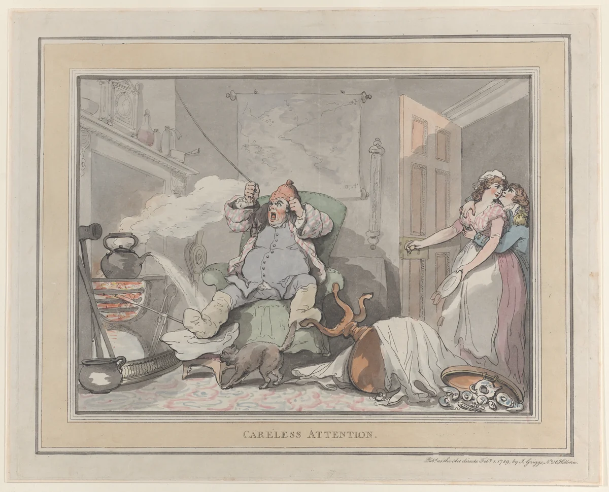 Careless Attention by Thomas Rowlandson, print, 1789