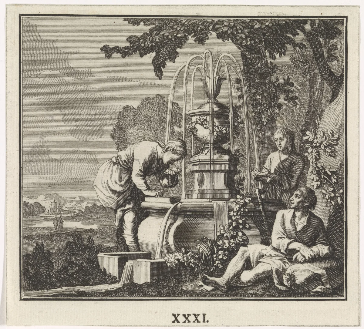 Embleem: bron by Caspar Luyken, print, 1700
