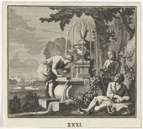 Embleem: bron by Caspar Luyken, print, 1700