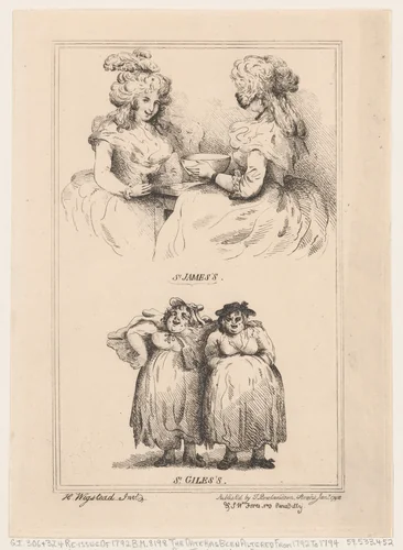 St James's and St Giles's by Thomas Rowlandson, print, 1792