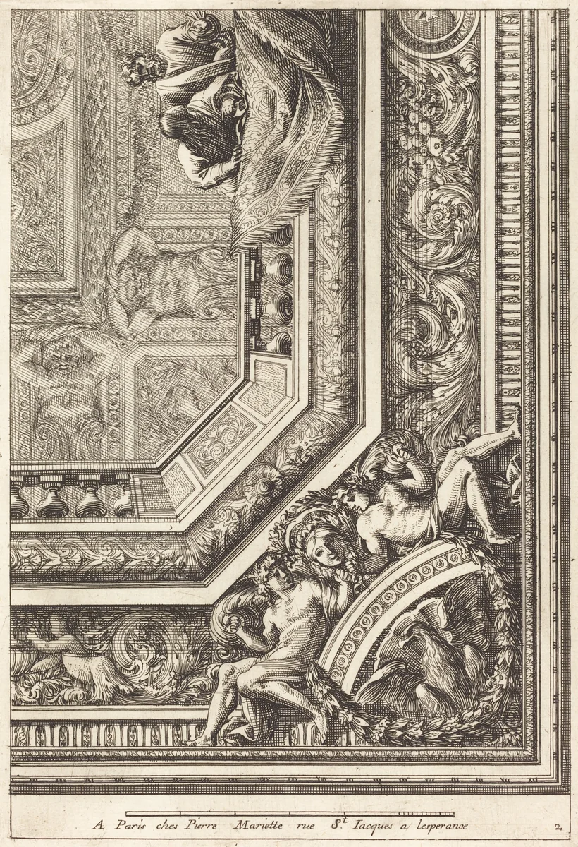 Quarts de plafons by Jean Lepautre, print, 1618-1682