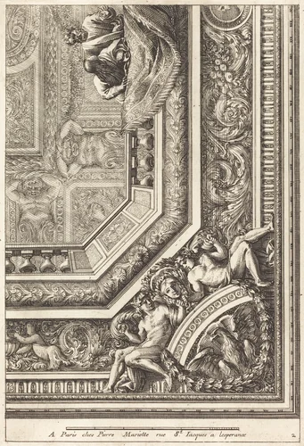 Quarts de plafons by Jean Lepautre, print, 1618-1682
