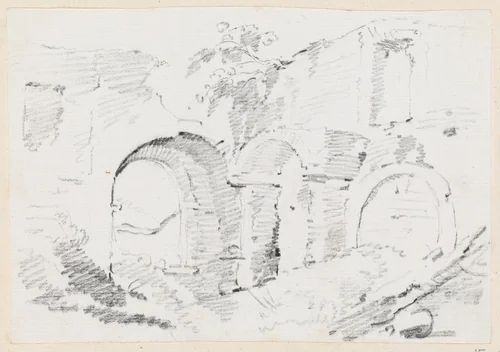 Roman Walls by Joseph-Marie Vien, drawing, 1744-1750