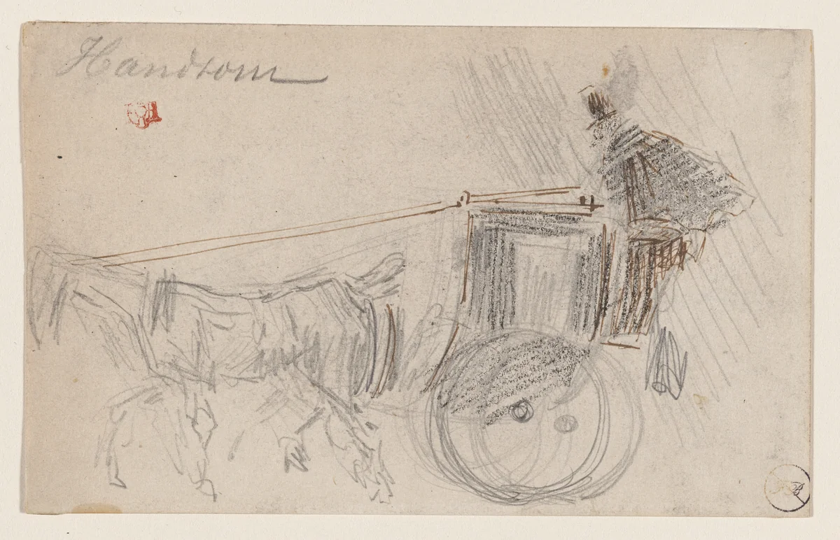 The Cab by Félix-Hilaire Buhot, drawing, 1847-1898