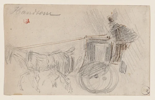 The Cab by Félix-Hilaire Buhot, drawing, 1847-1898