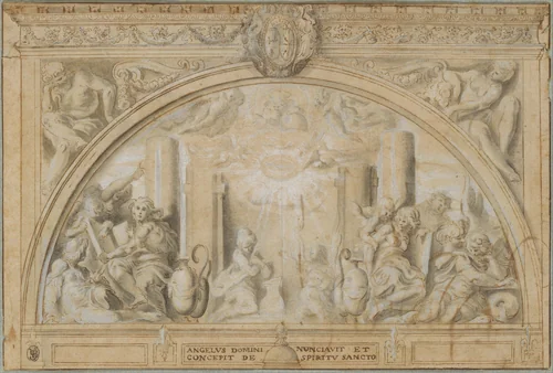 The Annunciation by Martin Fréminet, drawing, 1610-1615