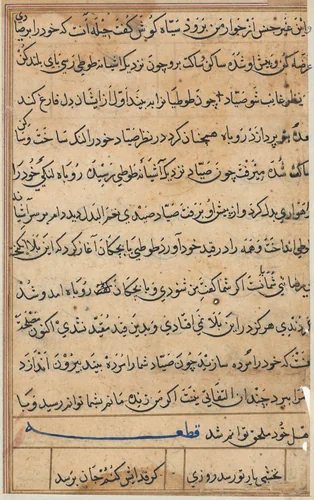 Page from Tales of a Parrot (Tuti-nama): text page by Unknown, painting, 1555-1565