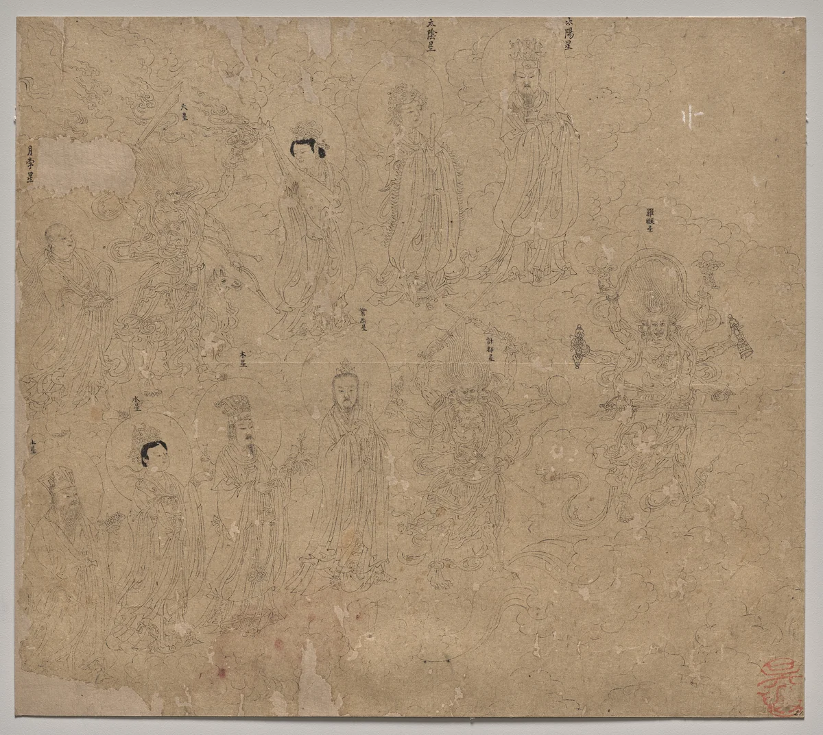Album of Daoist and Buddhist Themes: Procession of Daoist Deities: Leaf 21 by Unknown, painting, 1200-1299