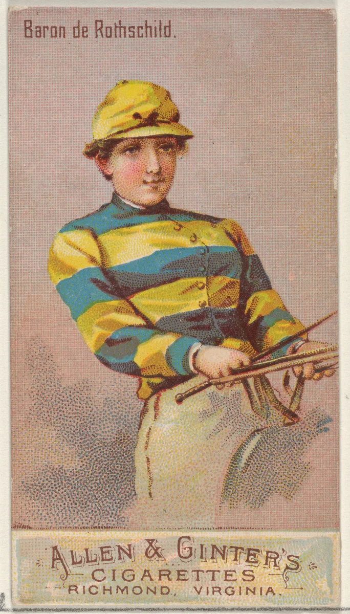 Baron de Rothschild, from the Racing Colors of the World series (N22b) for Allen & Ginter Cigarettes by Allen & Ginter, print, 1888