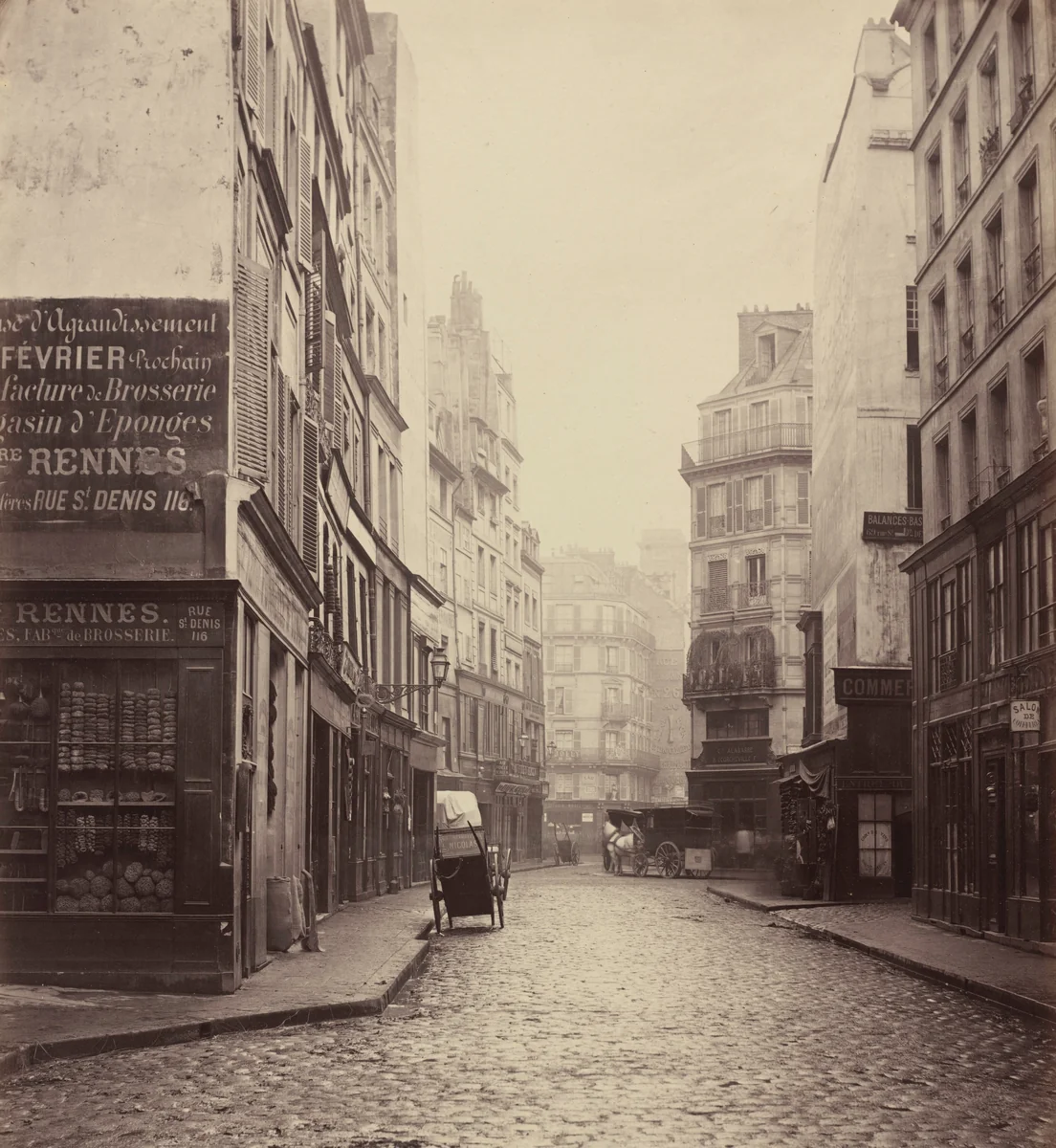 Rue des Lombards, from the rue des Lavandières Sainte-Opportune by Charles Marville, photograph, 1864