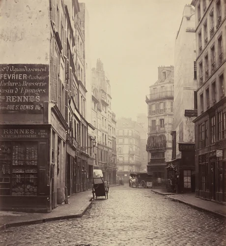 Rue des Lombards, from the rue des Lavandières Sainte-Opportune by Charles Marville, photograph, 1864