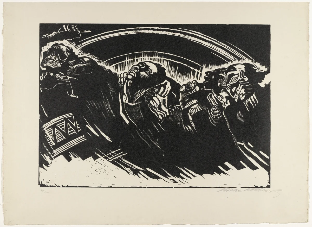 The Volunteers (Die Freiwilligen), state IV/IV, plate 2 from War (Krieg) by Käthe Kollwitz, print, 1921