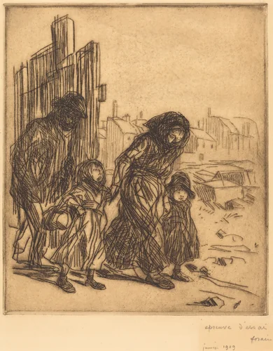 Après la saisie (After the Seizure) by Jean-Louis Forain, print, 1908