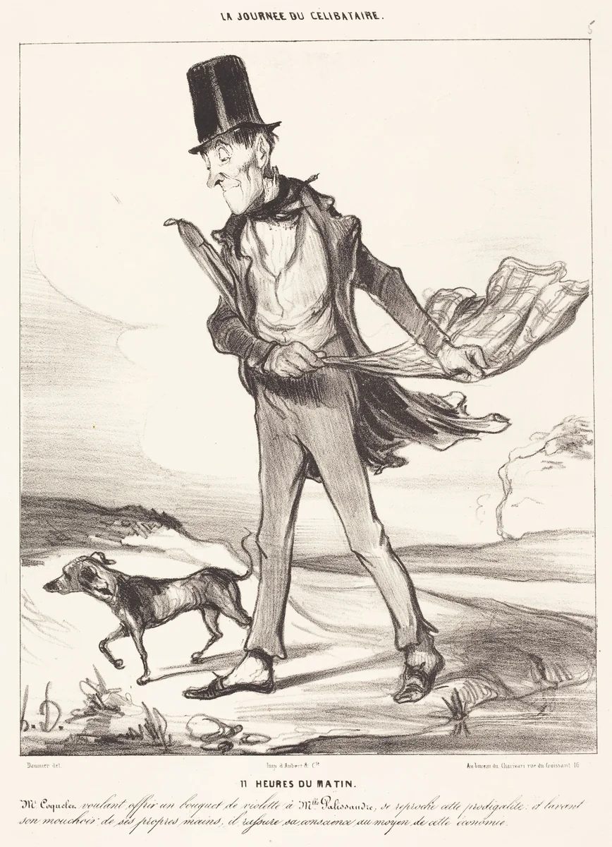 11 heures du matin by Honoré Daumier, print, 1839