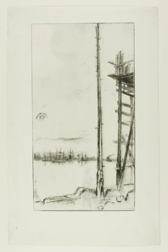 Shipbuilder's Yard, Liverpool by James McNeill Whistler, print, 1875