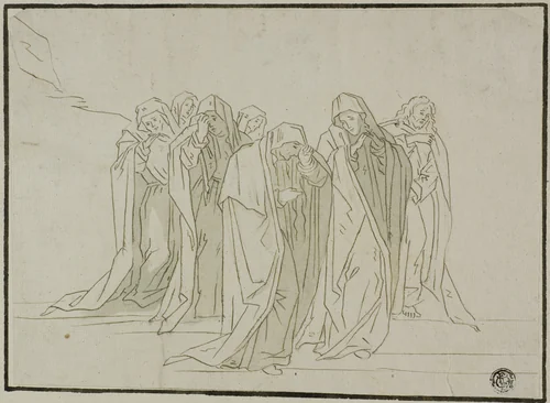 Mourning Figures by Unknown Artist, drawing, 1700-1799