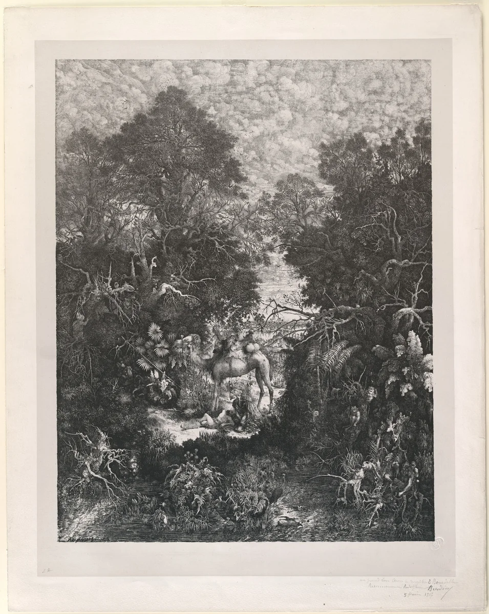 The Good Samaritan by Rodolphe Bresdin, print, 1861