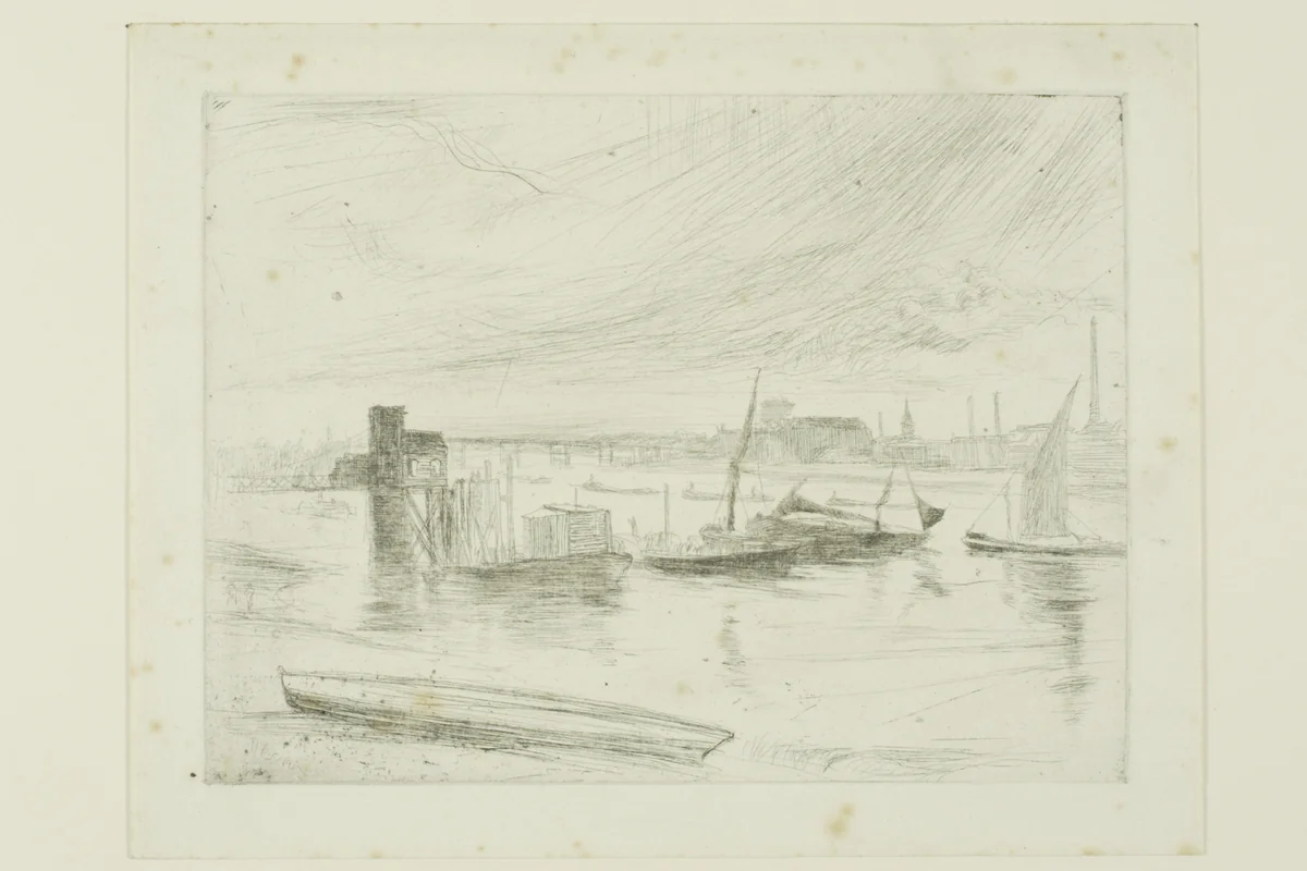 Battersea Dawn (Cadogan Pier) by James McNeill Whistler, print, 1863