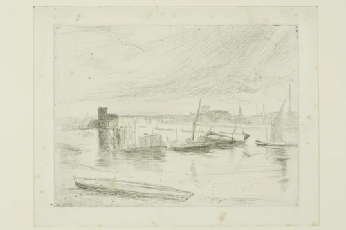 Battersea Dawn (Cadogan Pier) by James McNeill Whistler, print, 1863