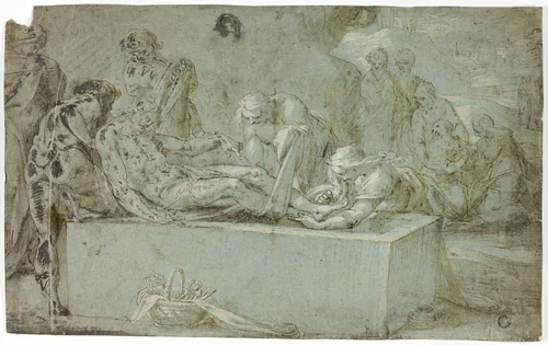 Entombment by Bartholomaeus Spranger, drawing, 1566-1611