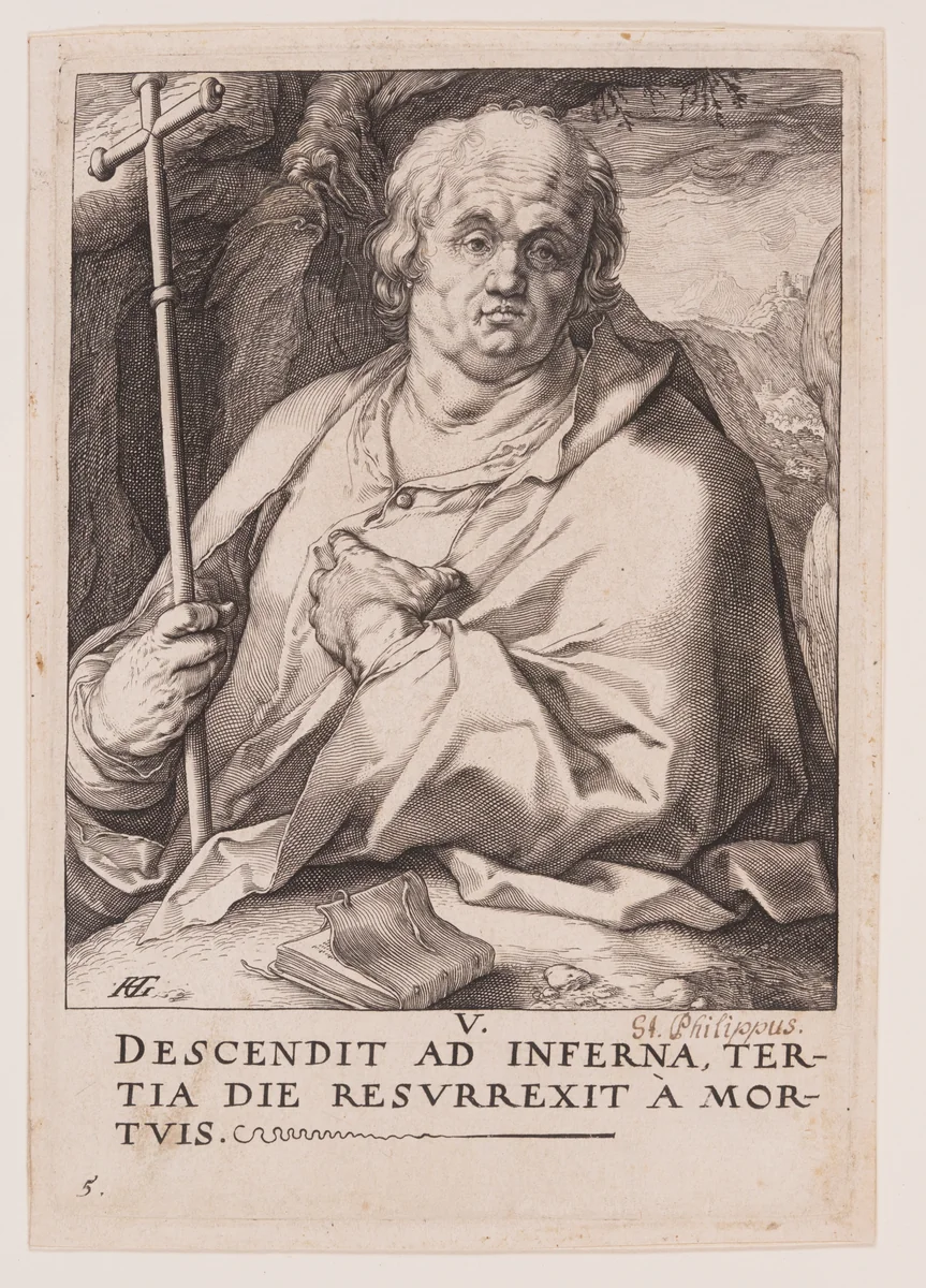 St Philip, from Christ, the Apostles and St Paul with the Creed by Hendrick Goltzius, print, 1589