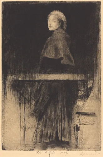 Woman in a Cape (La Femme à la Pelerine) by Albert Besnard, print, 1889