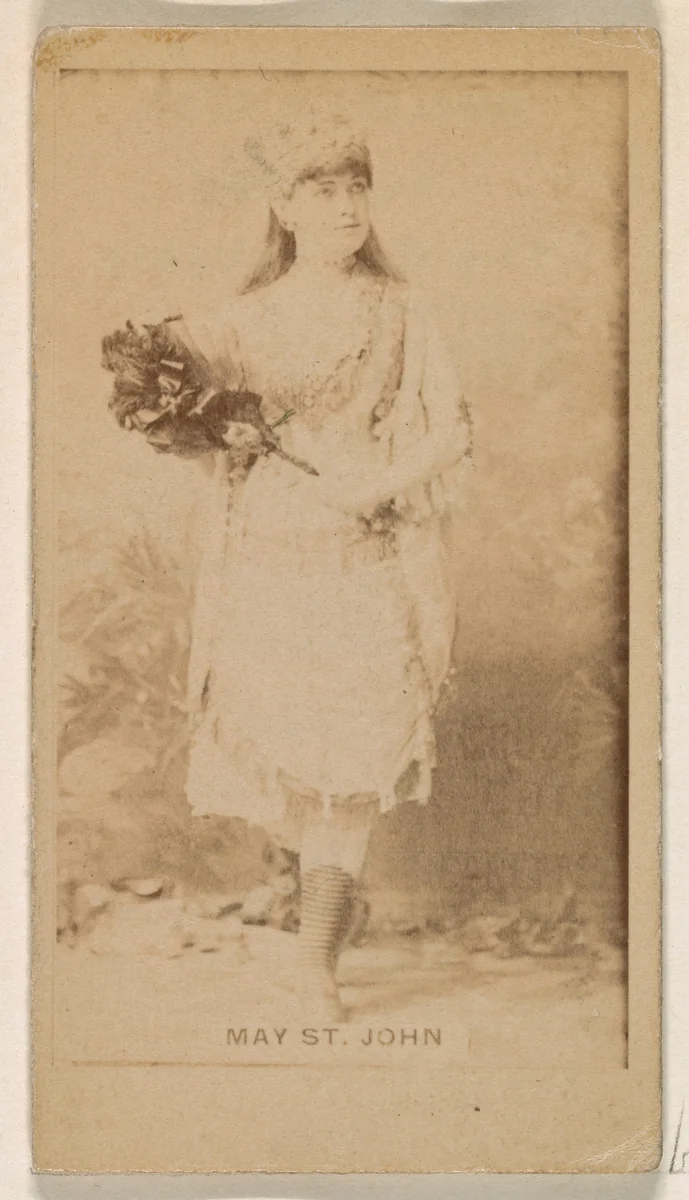 May St. John, from the Actresses series (N245) issued by Kinney Brothers to promote Sweet Caporal Cigarettes by Kinney Brothers Tobacco Company, photograph, 1890