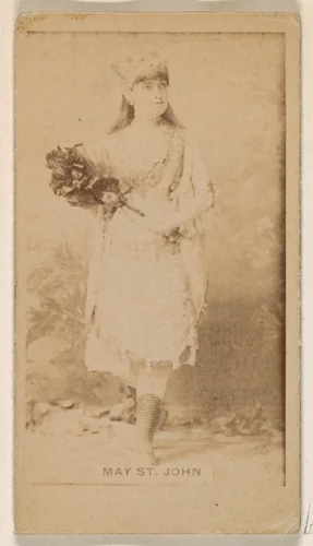 May St. John, from the Actresses series (N245) issued by Kinney Brothers to promote Sweet Caporal Cigarettes by Kinney Brothers Tobacco Company, photograph, 1890