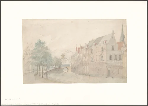 Gezicht op de Nieuwezijds Voorburgwal gezien naar het Paleis op de Dam by Johan Martinus Anthon Rieke, drawing, 1861-1899
